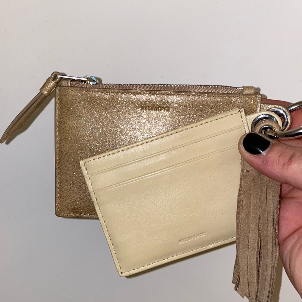 All Saints leather wallet / key fob / card holder